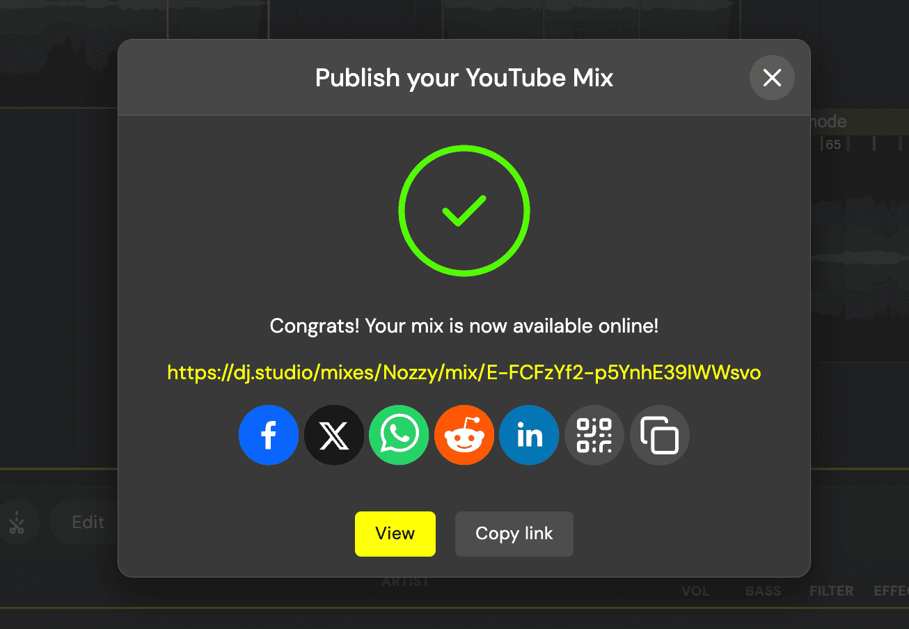 embed youtube mixes from dj studio