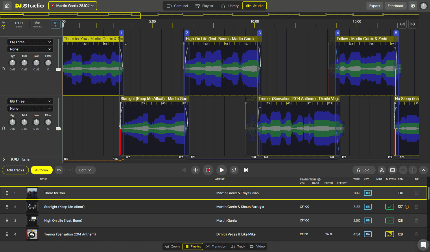edm mix in dj studio